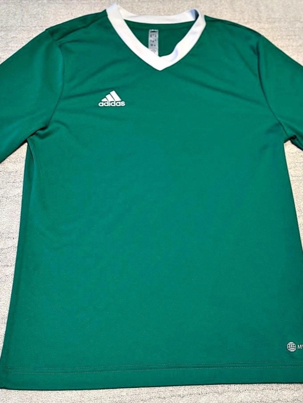adidas Youth Unisex Soccer Jersey Top Green Short Sleeve Size L